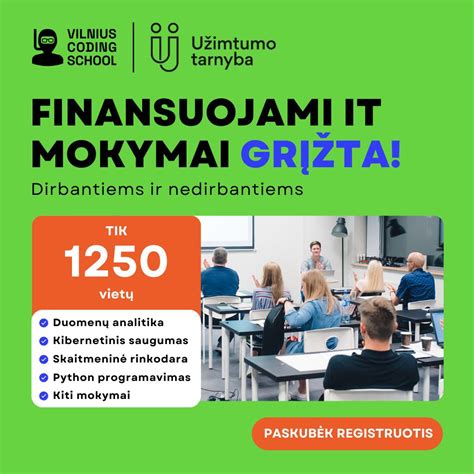 Mokymai ir registracija Užimtumo tarnyboje