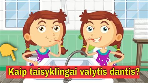 Mergaitė valosi dantis