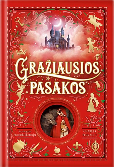 Pasakų knygos atverstas puslapis su iliustracijomis