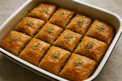 Supjaustyta baklava prieš kepimą