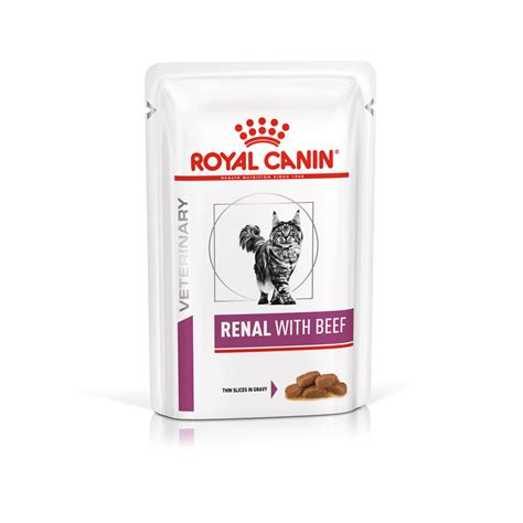 Nuotrauka su konservų pakuote Royal Canin VD Cat Renal Beef