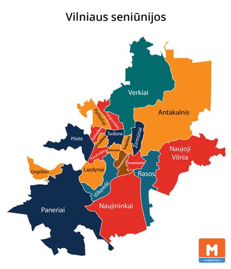 Vilniaus žemėlapis su 