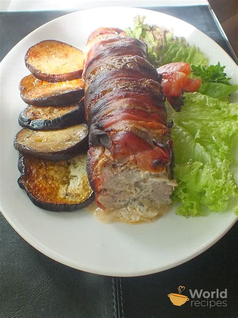 Sprandinės kepsnys su sūrio ir daržovių įdaru