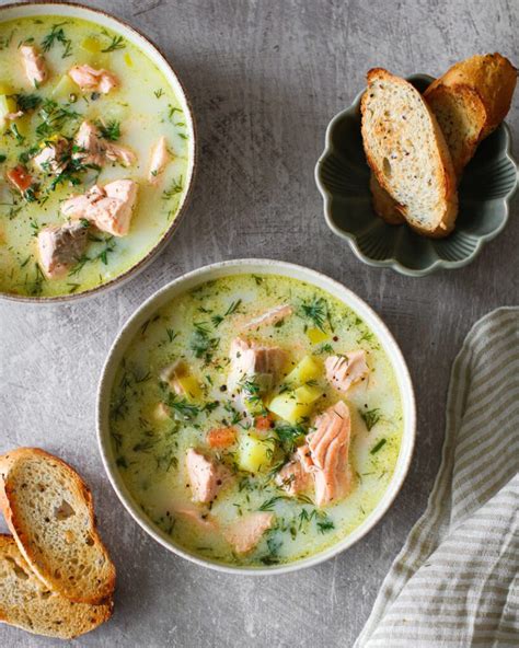 Ingredientai lašišos sriubai