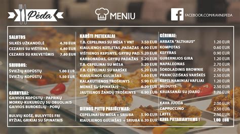Dienos pietų meniu pasiūlymas