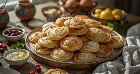 Močiutės mielinių blynų serviravimas