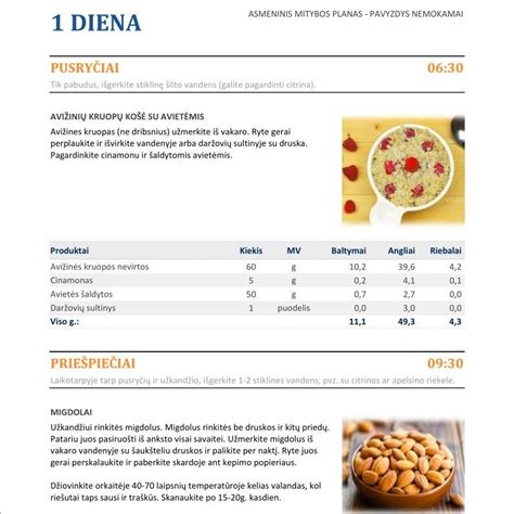 subalansuotos mitybos dienos pavyzdys