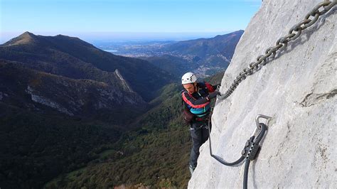 Nuotrauka su skirtingais Via Ferrata sunkumo lygiais