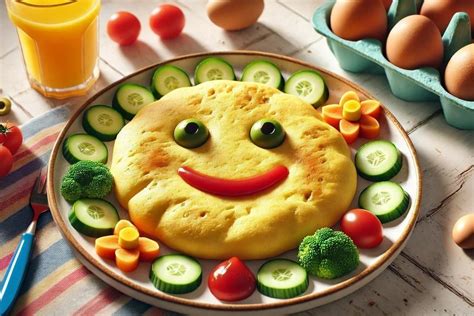 Spalvingas daržovių omletas vaikams