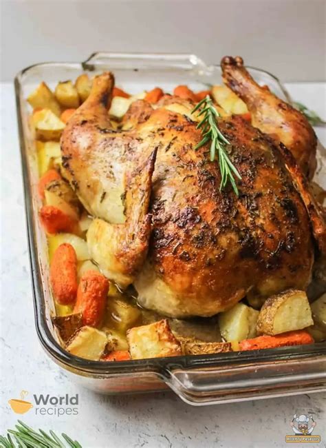 Orkaitėje kepta višta su obuoliais