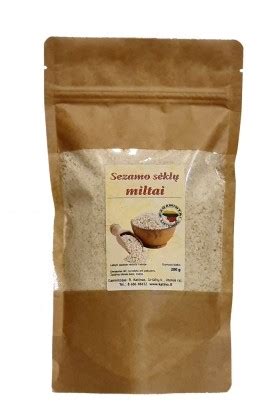 Sezamo sėklų miltai ir kiti miltai palyginimas
