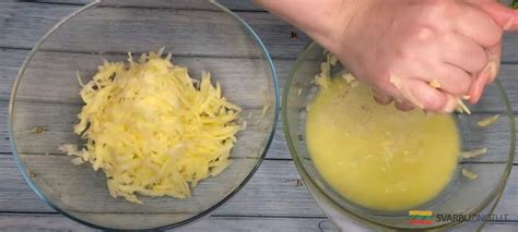 Nuotrauka su tarkuotomis bulvėmis ir kitais ingredientais