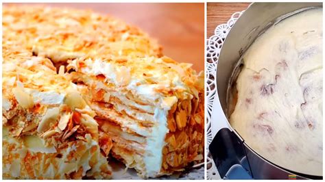 Klasikinis Napoleono tortas su virtų sviestiniu kremu