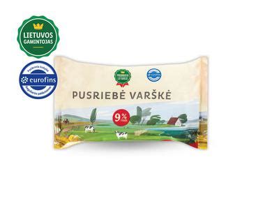 Varškės pakuotės ir riebumo procentai