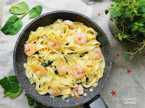 Makaronai su krevetėmis