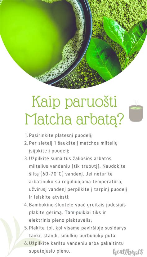 Infografika: teisingas žaliosios arbatos paruošimas