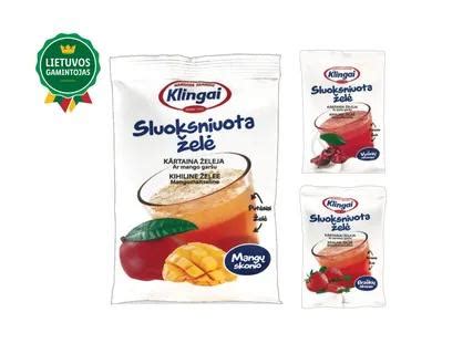 Sluoksniuota spalvota želė su kokosų pienu