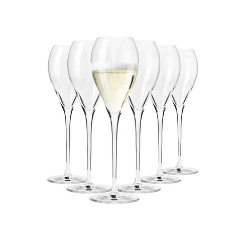 Skirtingi putojančio vyno taurės tipai