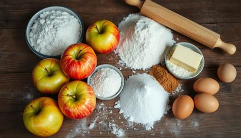 Nematomojo obuolių pyrago ingredientai