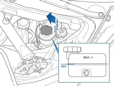 Stabdžių skysčio lygio tikrinimas bakelyje