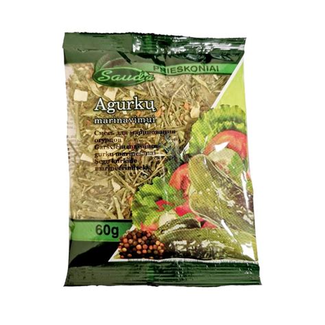 įvairūs prieskoniai agurkų marinavimui