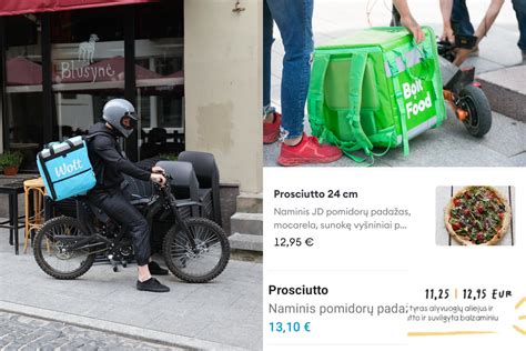 Įvairių maisto pristatymo paslaugų pavyzdžiai