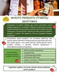 Maisto produktų etikečių skaitymas