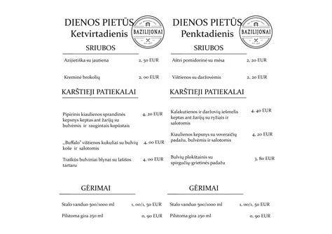 Dienos pietų stalas restorane „Ponas Tadas“