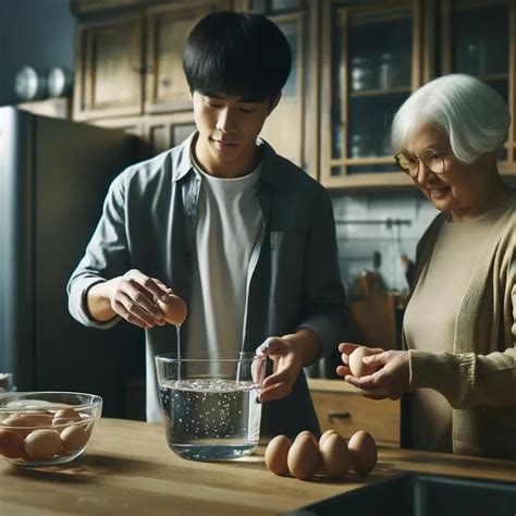 Kiaušinių šviežumo tikrinimas vandens teste