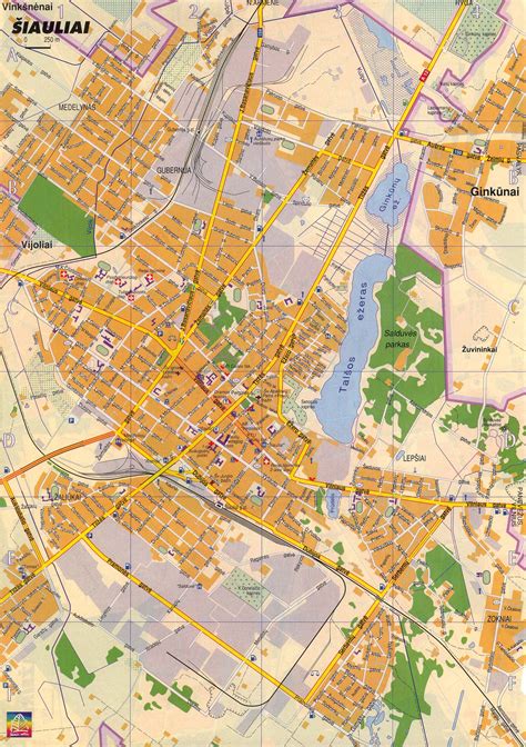 Šiaulių miesto žemėlapis su nemokamo pristatymo zona