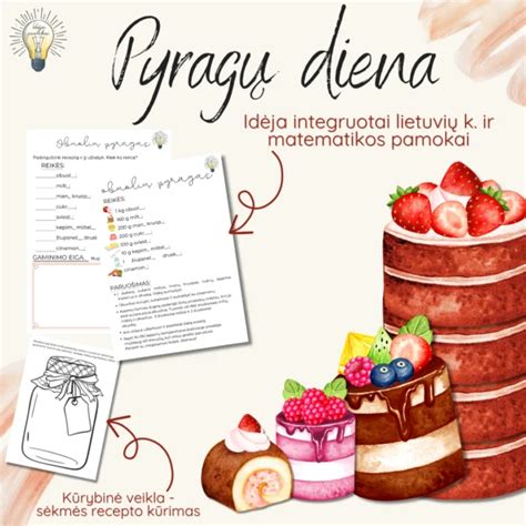 Griliažinio pyrago ingredientų koliažas