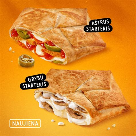 Įvairių Dodo Pizza picų, Dodsterio ir desertų asortimentas