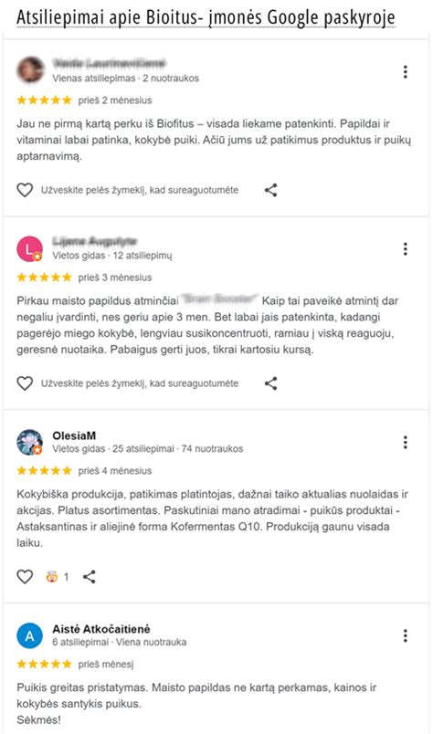 Klientų atsiliepimai apie maisto kokybę ir aptarnavimą