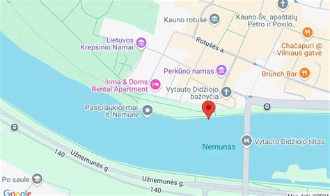 Kauno senamiesčio picerijų lokacijos žemėlapis