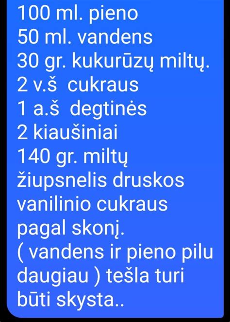 Vanilinio padažo ingredientai ir paruošimas