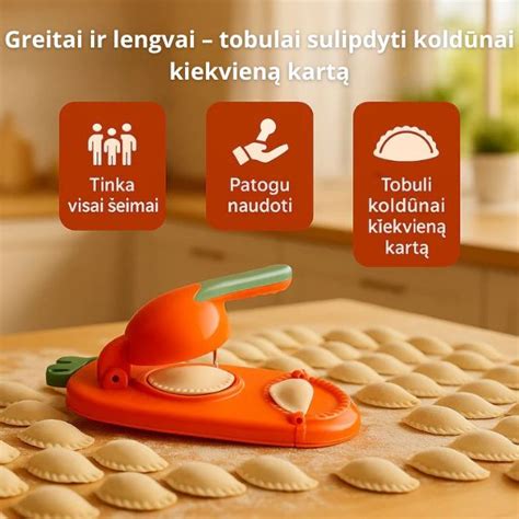 Koldūnų formavimas su forma arba rankomis
