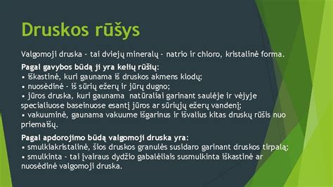 Įvairios druskos rūšys