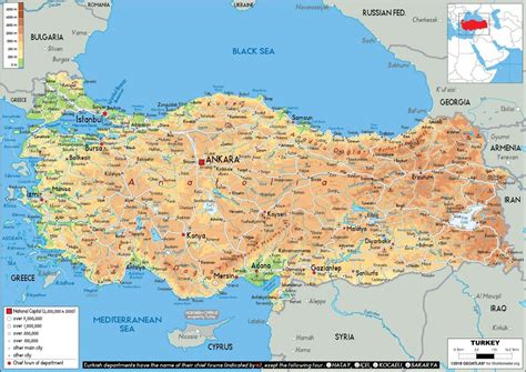 Turkijos žemėlapis su Adanos regionu
