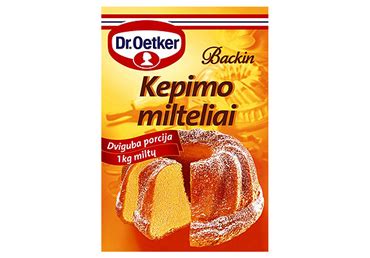 Kepimo miltelių pakuotė ir sudedamosios dalys