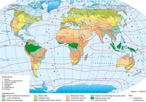 žemėlapis su Kroatijos klimato zonomis