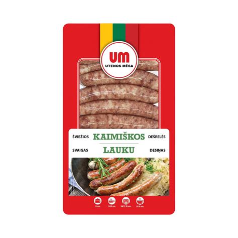 Įvairios šviežios dešrelės pasirinkimui