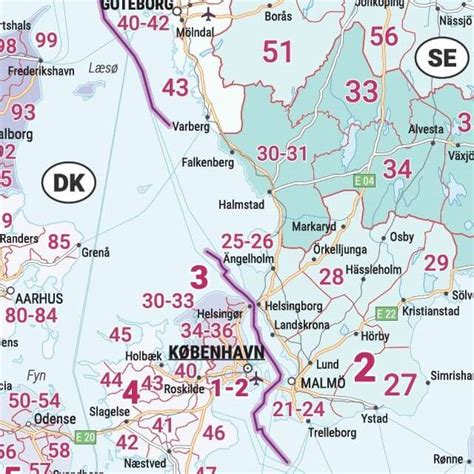 Švedijos žemėlapis su regionų išdėstymu