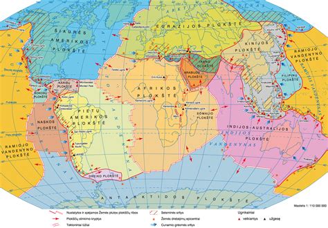 Antarktidos žemėlapis su klimato zonų ir reljefo žymėjimais