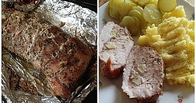 Kiaulienos nugarinė su daržovėmis folijoje