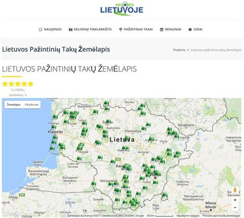 Nidos kopos ir pažintinių takų žemėlapis