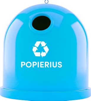 Mėlynas popieriaus rūšiavimo konteineris
