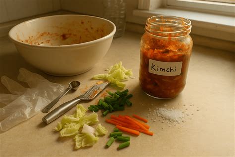 Populiarūs korėjietiški patiekalai, tokie kaip Kimchi ir Bibimbap