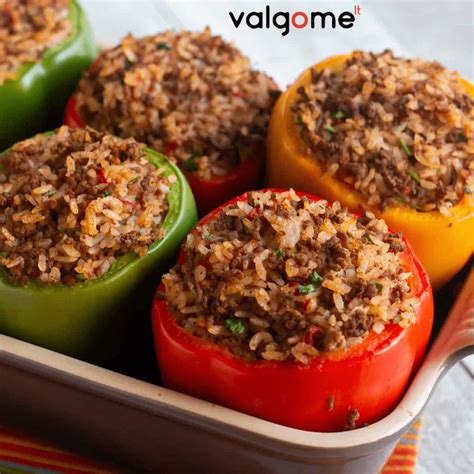 Įdarytos paprikos su faršu ir ryžiais
