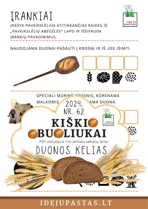 Duonos kelias: nuo grūdo iki riekelės infografika