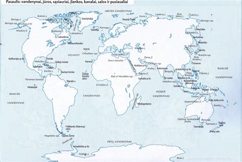 Žemėlapis su pasaulio jūros gėrybių kilmės regionais